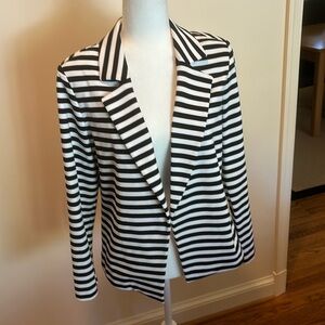Chicos cotton poly black and white stripe jacket